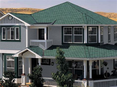 green roof with grey siding